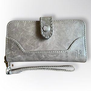 Frye Distressed Phone Wallet Grey Wristlet